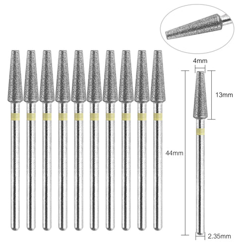 10Pcs Diamond Milling Cutter For Manicure Electric Nail Drill Bits