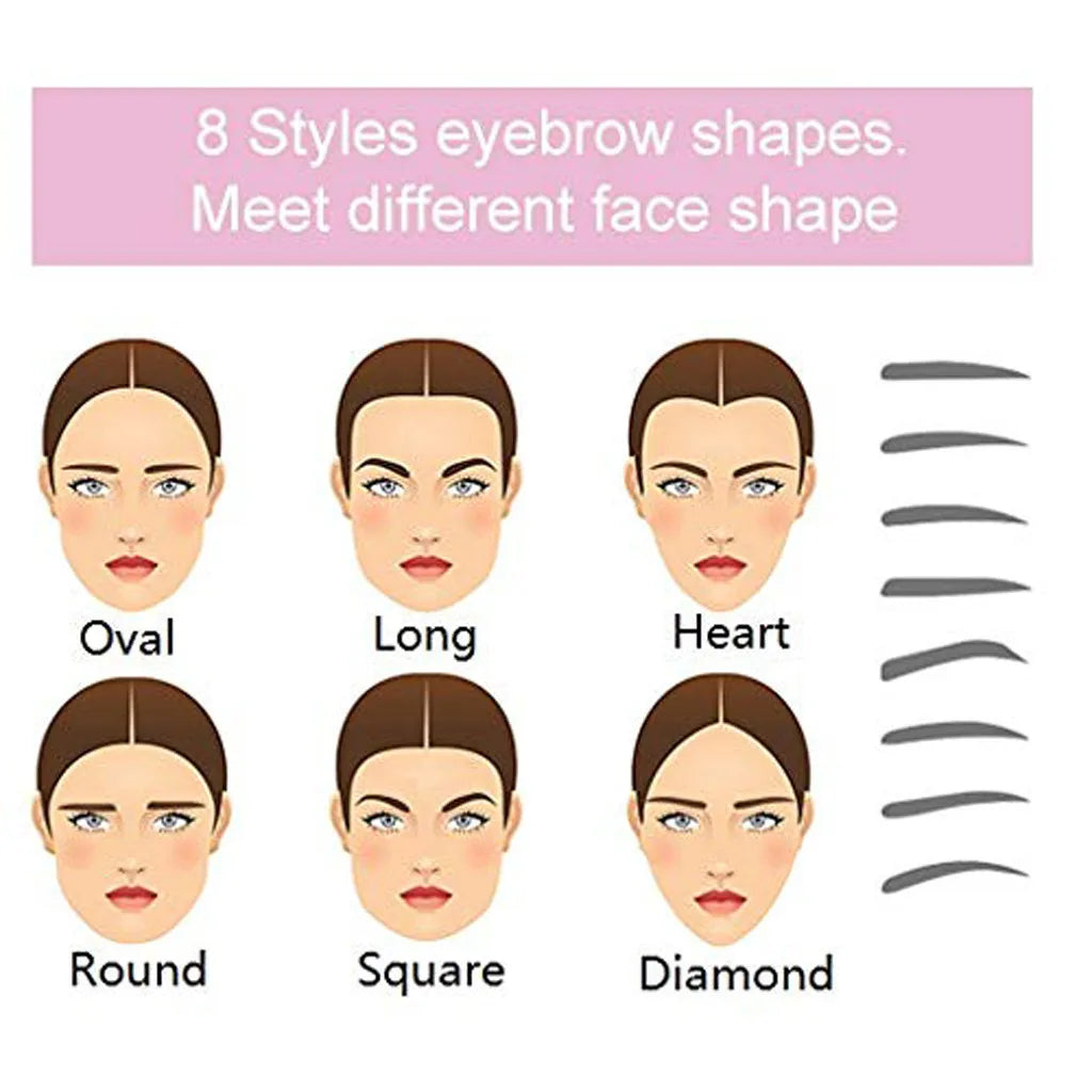 8 In 1 Reusable Eyebrows Shape Set Eye Brow Makeup Tools and