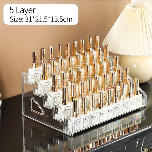 3/4/5/6/7 Layers Acrylic Nail Polish Display Rack Transparent Cosmetic