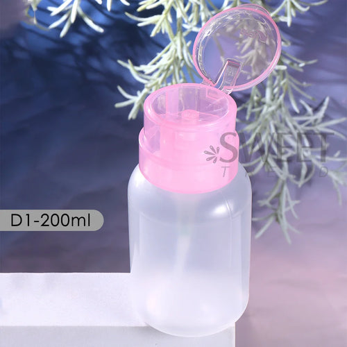 100/200ml Empty Press Pump Dispenser Plastic Lockable Leak-proof Nails