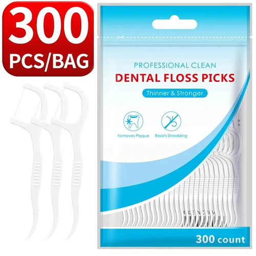 200pcs Dental Floss and Plastic Toothpicks for One-time Cleaning of