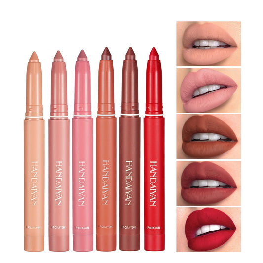 12-Color Matte Lipstick Pen Set - Nude and Pink, Waterproof, Long-Lasting Lip Gloss and Lip Liner Combo