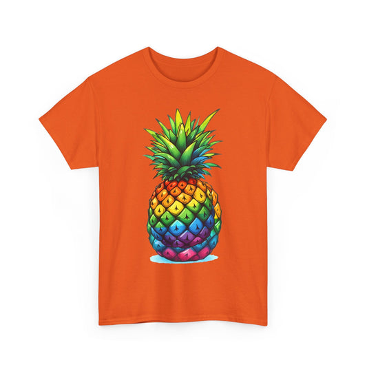 Customized Rainbow Color Pine Apple Special Edition Cotton T-Shirt For Men