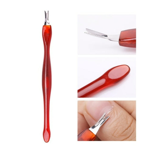 1pcs Double-ended Stainless Steel Cuticle Pusher Dead Skin Push