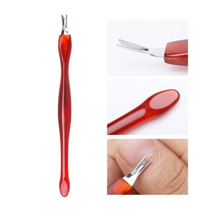1pcs Double-ended Stainless Steel Cuticle Pusher Dead Skin Push
