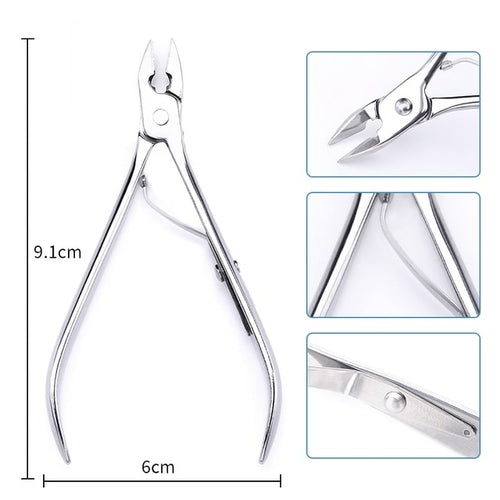 1pcs Double-ended Stainless Steel Cuticle Pusher Dead Skin Push