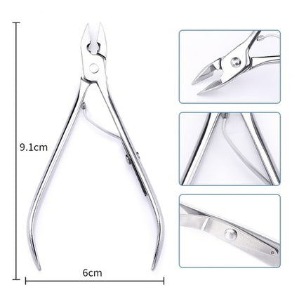 1pcs Double-ended Stainless Steel Cuticle Pusher Dead Skin Push
