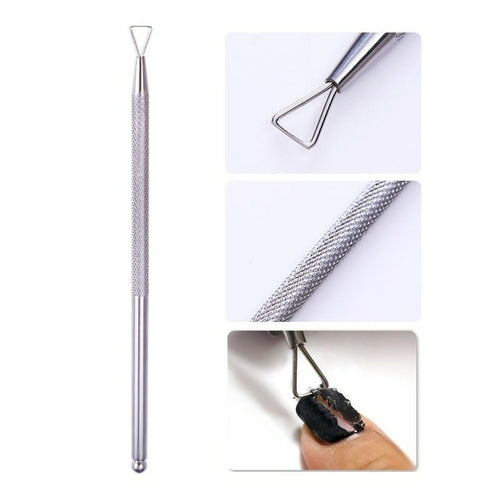 1pcs Double-ended Stainless Steel Cuticle Pusher Dead Skin Push