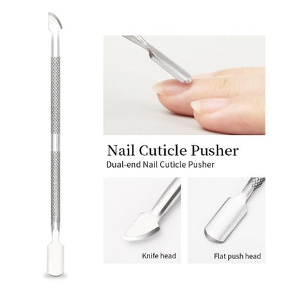 1pcs Double-ended Stainless Steel Cuticle Pusher Dead Skin Push