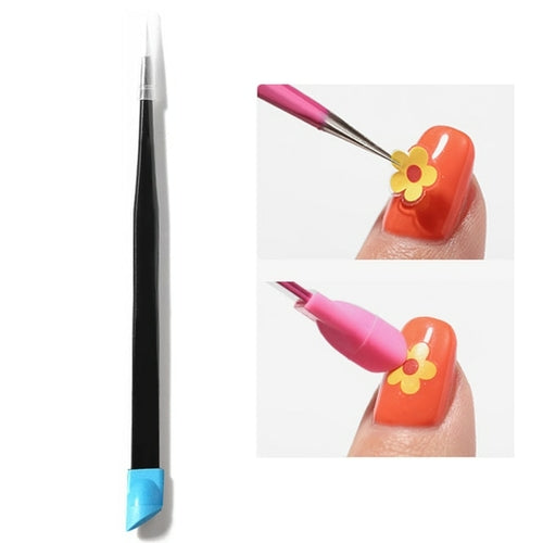 1pcs Double-ended Stainless Steel Cuticle Pusher Dead Skin Push