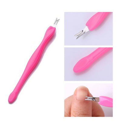 1pcs Double-ended Stainless Steel Cuticle Pusher Dead Skin Push