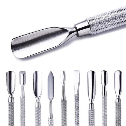 1pcs Double-ended Stainless Steel Cuticle Pusher Dead Skin Push