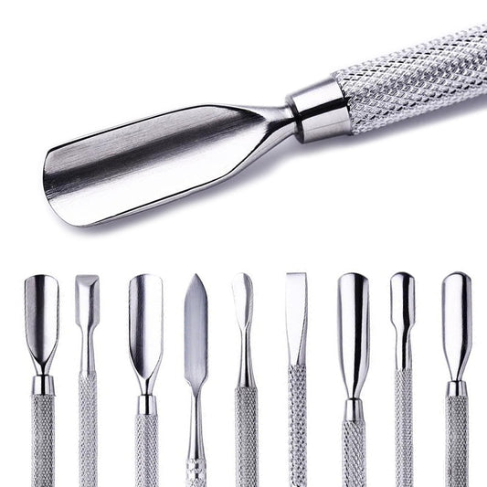 1pcs Double-ended Stainless Steel Cuticle Pusher Dead Skin Push