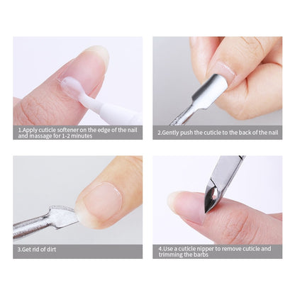 1pcs Double-ended Stainless Steel Cuticle Pusher Dead Skin Push