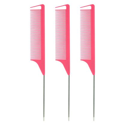 Pro Pointed Tail Salon Hairdressing Hair Styling Anti-static Comb Hair Brush Steel Needle Pin Rat Tail Combs Barber Accessories