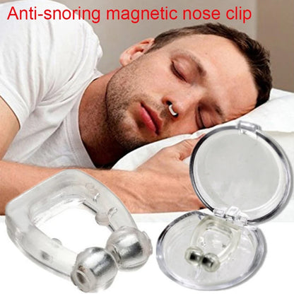 Anti Snore Stop Snoring Nose Clip Silicone Magnetic Sleep Tray