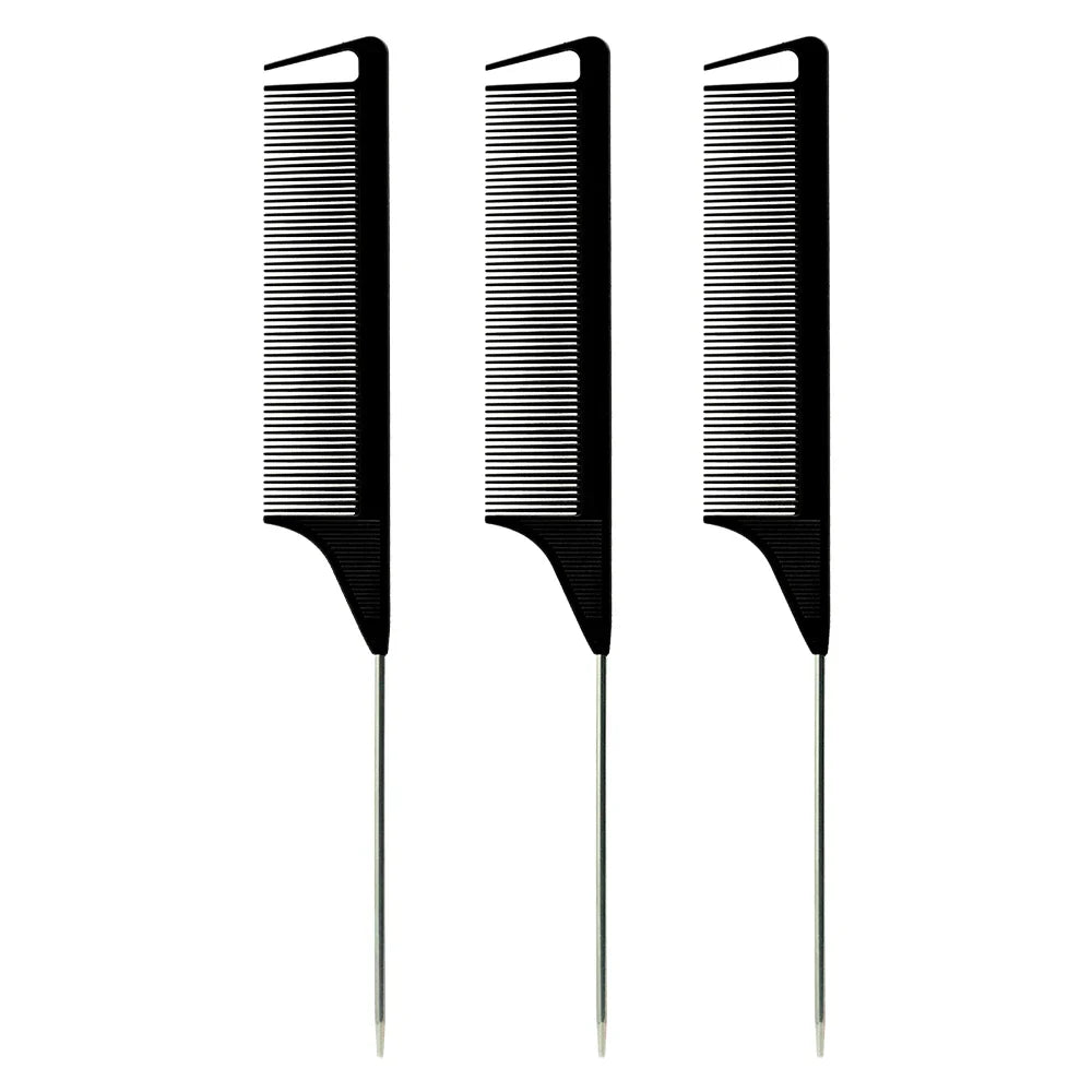 Pro Pointed Tail Salon Hairdressing Hair Styling Anti-static Comb Hair Brush Steel Needle Pin Rat Tail Combs Barber Accessories