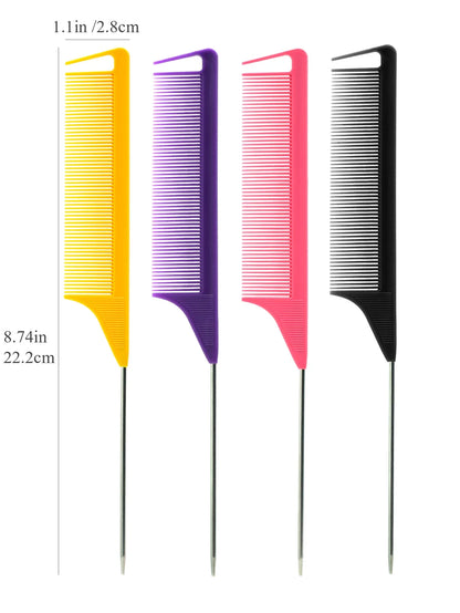 Pro Pointed Tail Salon Hairdressing Hair Styling Anti-static Comb Hair Brush Steel Needle Pin Rat Tail Combs Barber Accessories