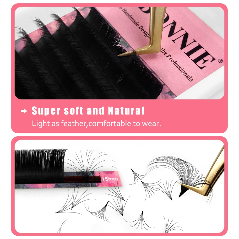Abonnie Super Soft Blomming Lashes Easy Fan Eyelash Extensions Mega