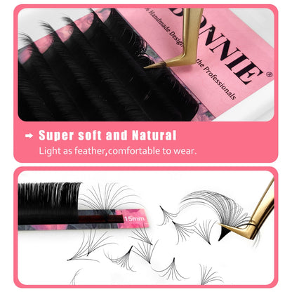 Abonnie Super Soft Blomming Lashes Easy Fan Eyelash Extensions Mega