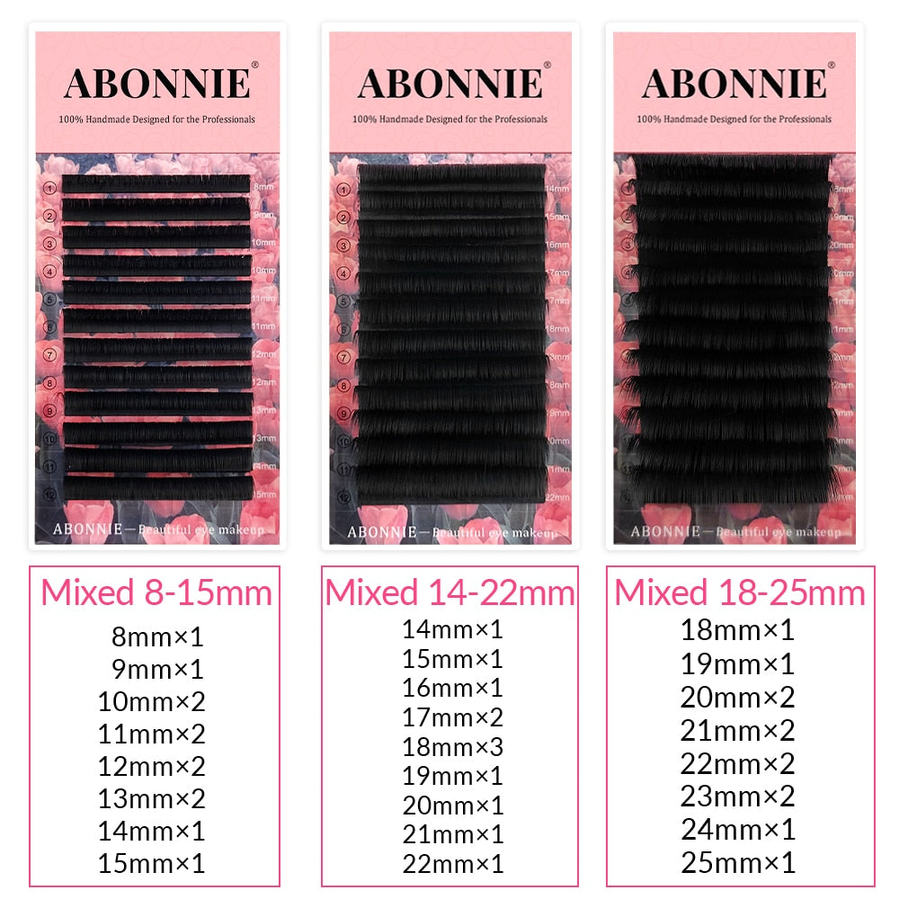 Abonnie Super Soft Blomming Lashes Easy Fan Eyelash Extensions Mega
