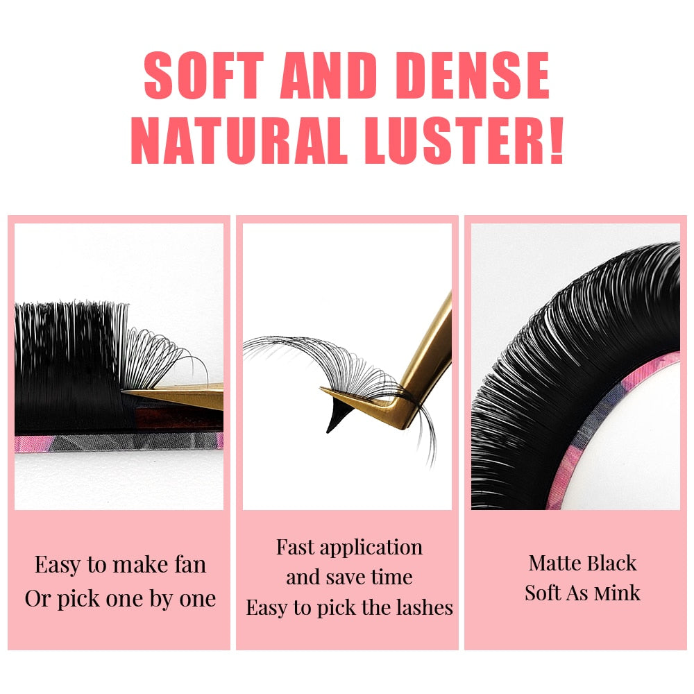 Abonnie Super Soft Blomming Lashes Easy Fan Eyelash Extensions Mega