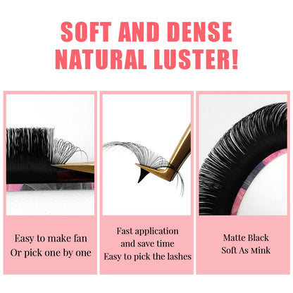 Abonnie Super Soft Blomming Lashes Easy Fan Eyelash Extensions Mega