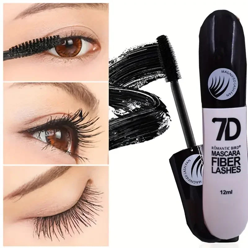 7D Fiber Mascara Set, Waterproof, Durable, Curling Mascara,