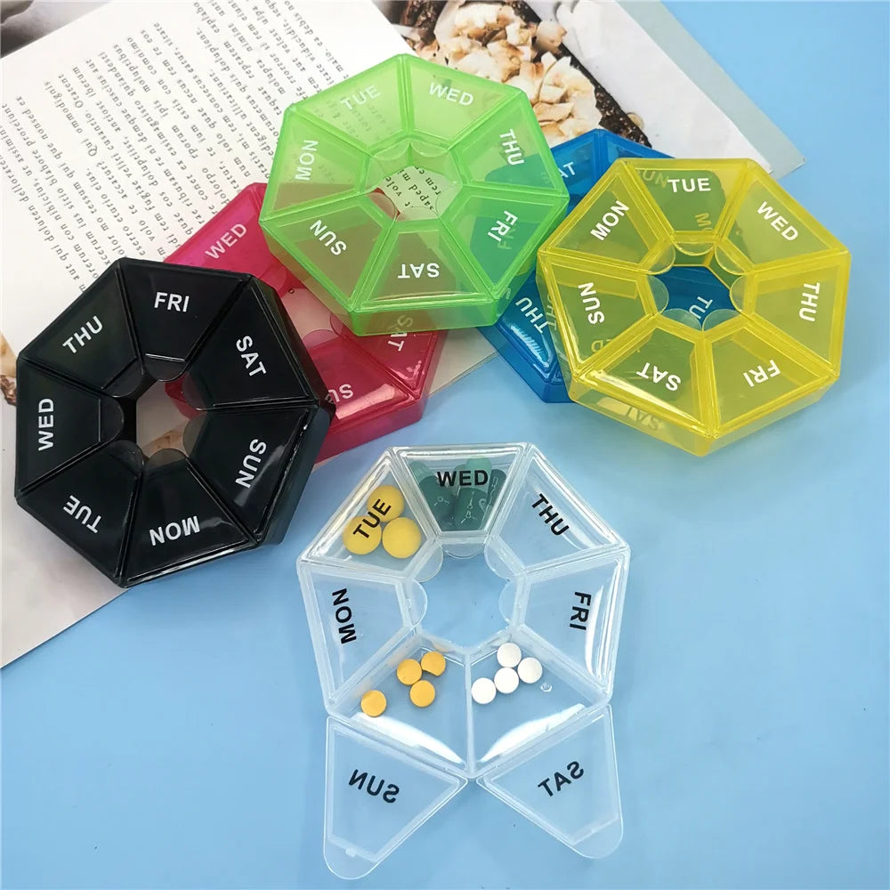 1Pcs Pill Case Plastic 7 Days Tablet Candy Box Portable Storage Tablet