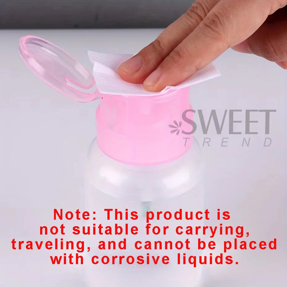 100/200ml Empty Press Pump Dispenser Plastic Lockable Leak-proof Nails