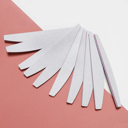 Lurayee Nail File Buffer 100/180 Grit Half Moon Double Side Sandpaper
