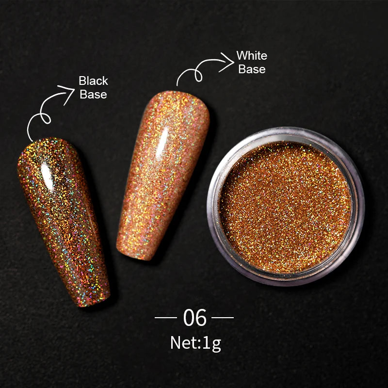 Nail Mirror Glitter Powder Metallic Colorful Dust Metal Effect