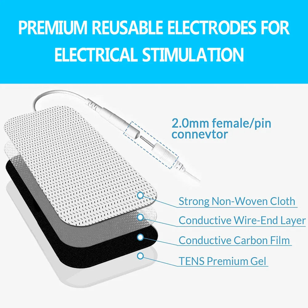 Physiotherapy Tens Electrode Pads Conductive Gel Therapeutic Pulse