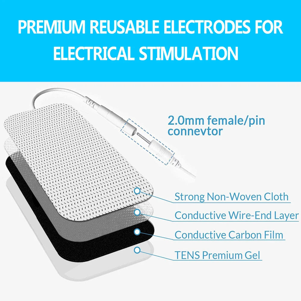 Physiotherapy Tens Electrode Pads Conductive Gel Therapeutic Pulse