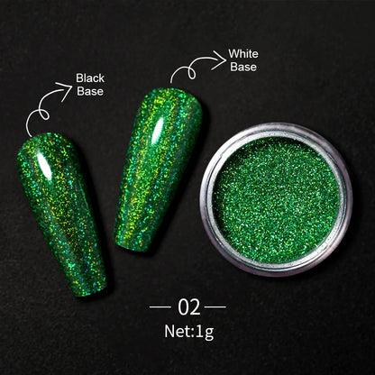 Nail Mirror Glitter Powder Metallic Colorful Dust Metal Effect