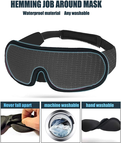 3D Mask for Sleep Eye Mask Lights Blockout Soft Padded Sleeping Fabric