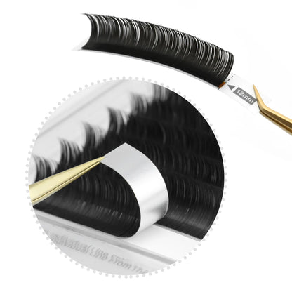 NAGARAKU Flat Ellipse Eyelash Split Tips Matte Gray Black Color Super