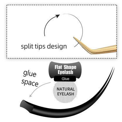 NAGARAKU Flat Ellipse Eyelash Split Tips Matte Gray Black Color Super