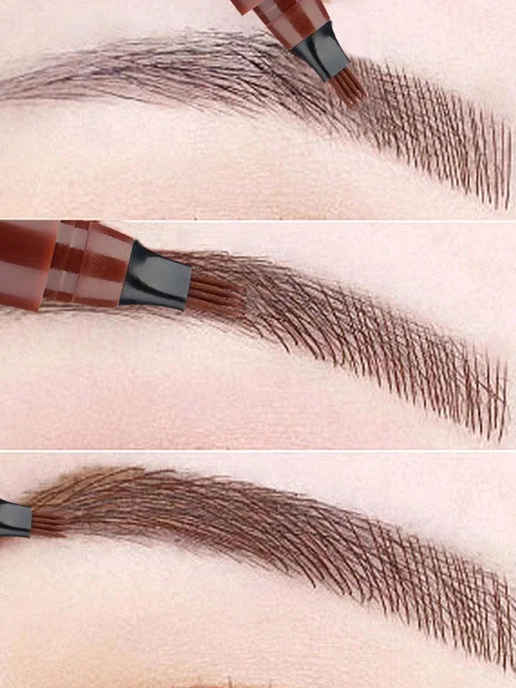 Waterproof 4 Fork Tip Eyebrow Tattoo Pencil