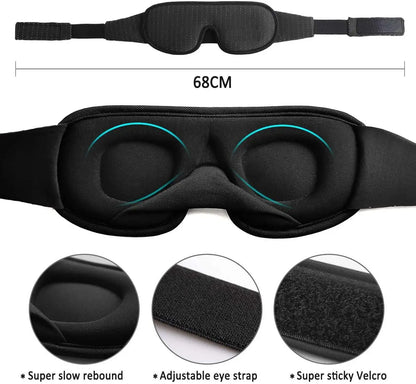 3D Mask for Sleep Eye Mask Lights Blockout Soft Padded Sleeping Fabric