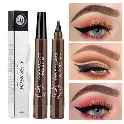 Waterproof 4 Fork Tip Eyebrow Tattoo Pencil