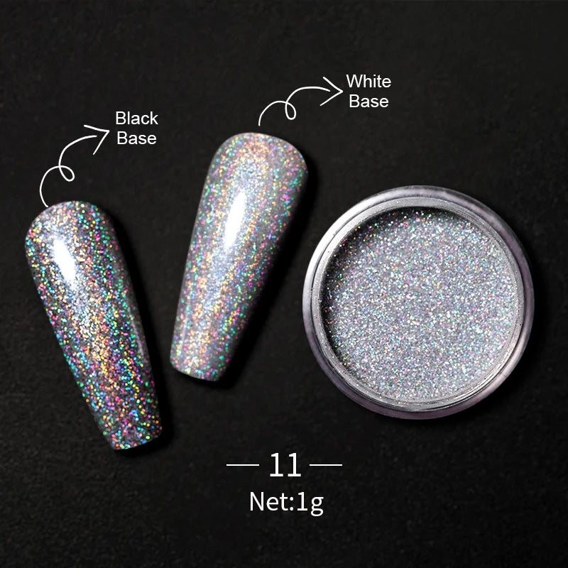 Nail Mirror Glitter Powder Metallic Colorful Dust Metal Effect