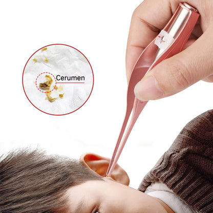 Baby Ear Cleaner Spoon LED Flash Light Ear Wax Curette Picker Visual