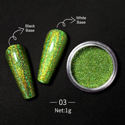 Nail Mirror Glitter Powder Metallic Colorful Dust Metal Effect