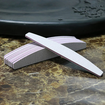 Lurayee Nail File Buffer 100/180 Grit Half Moon Double Side Sandpaper