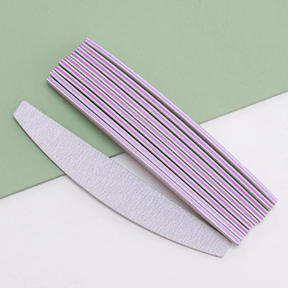 Lurayee Nail File Buffer 100/180 Grit Half Moon Double Side Sandpaper