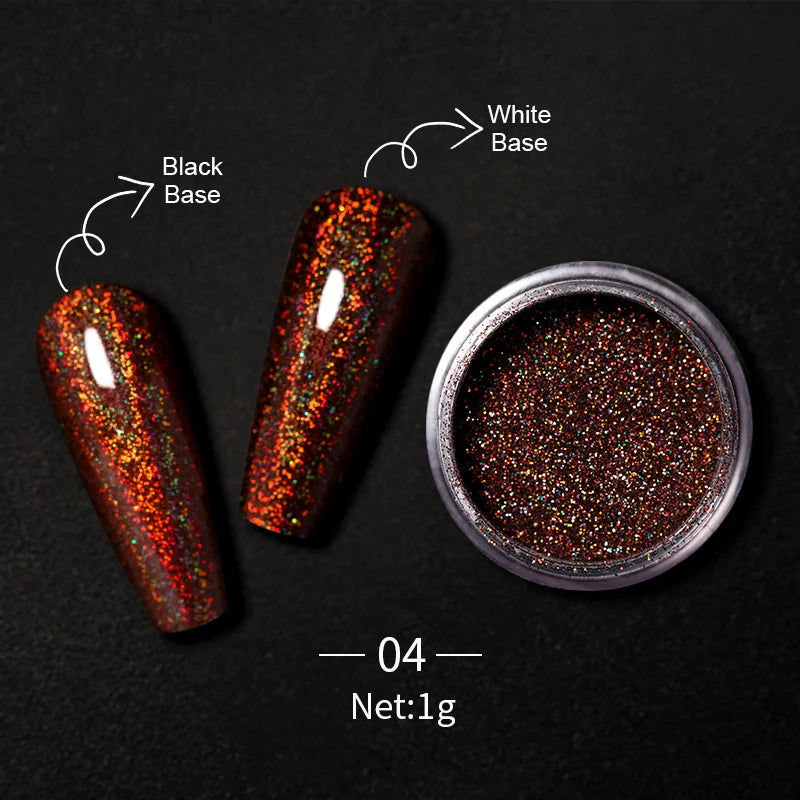 Nail Mirror Glitter Powder Metallic Colorful Dust Metal Effect