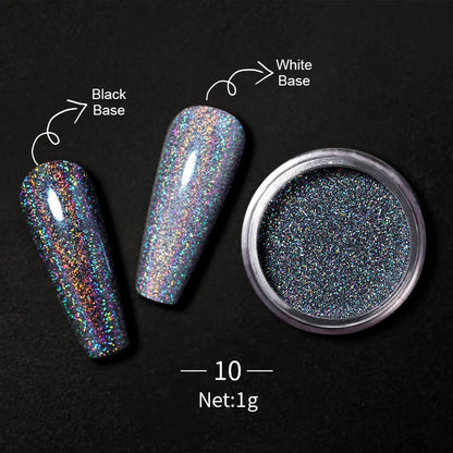 Nail Mirror Glitter Powder Metallic Colorful Dust Metal Effect