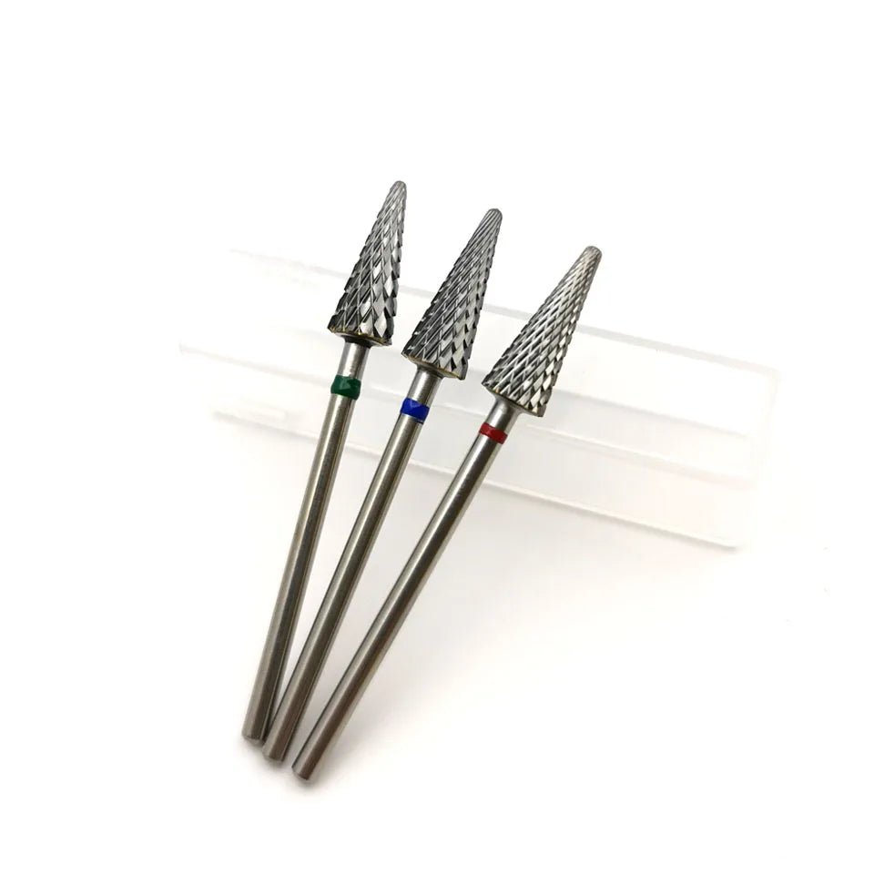 HYTOOS Cone Shape Nail Drill Bit Carbide 3/32" Milling Cutter For