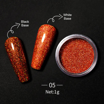 Nail Mirror Glitter Powder Metallic Colorful Dust Metal Effect